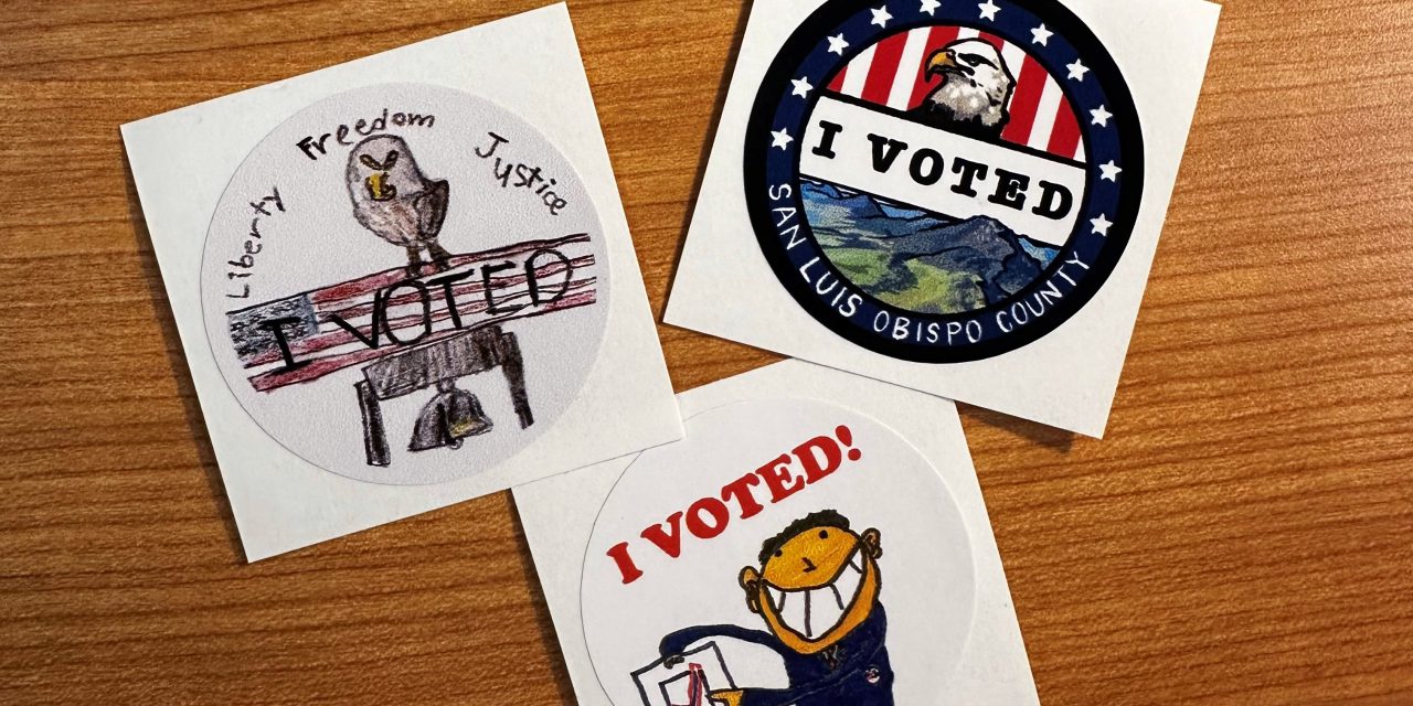 SLO County unveils new ‘I Voted’ sticker designs by local students